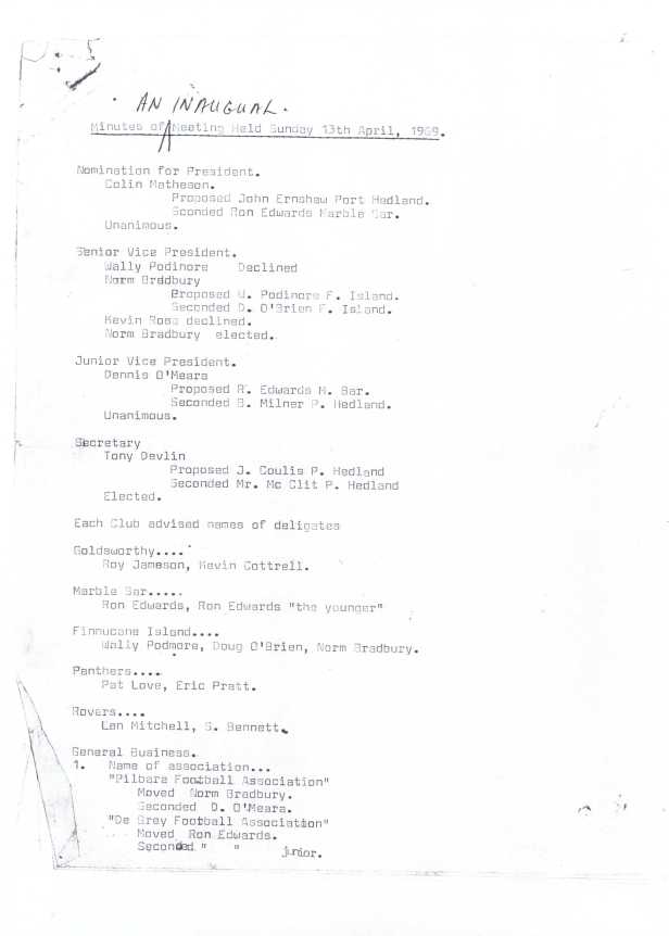 Minutes of Meeting held 13 April 1969