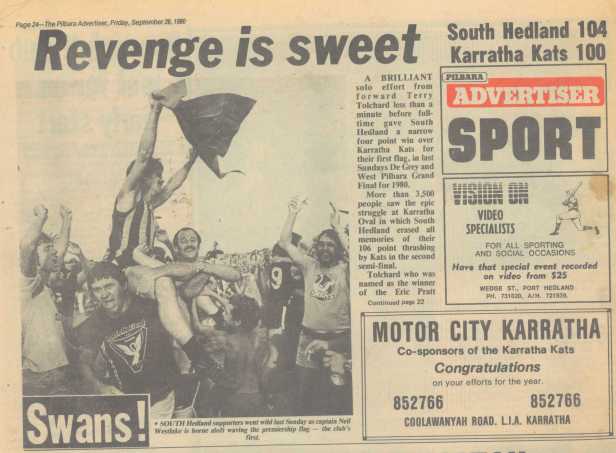 The Pilbara Advertiser, Friday, 26 September 1980.