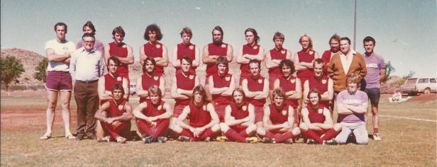 1980 De Grey Football Association combined team with President Colin Matheson